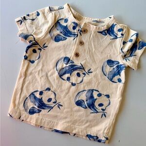 Carter's Cream and Blue Panda Tee